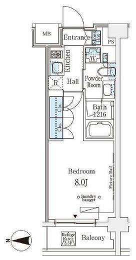 ウエリスアーバン中野坂上　313号室　間取り