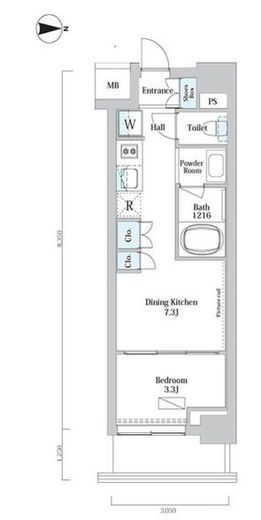 ウエリスアーバン中野坂上　403号室　間取り