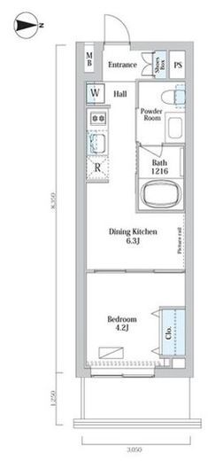 ウエリスアーバン中野坂上　405号室　間取り
