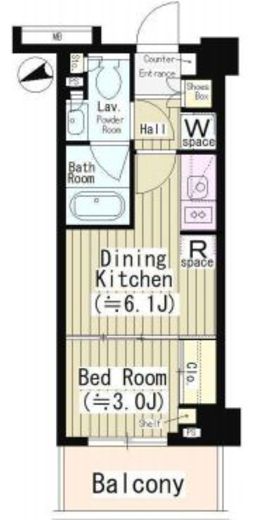 パークアクシス落合東中野　506号室　間取り