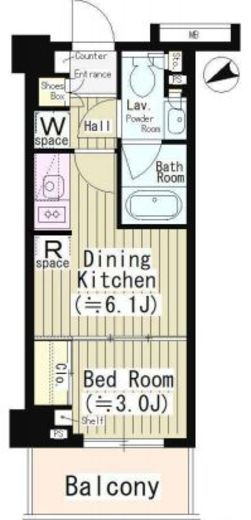 パークアクシス落合東中野　603号室　間取り