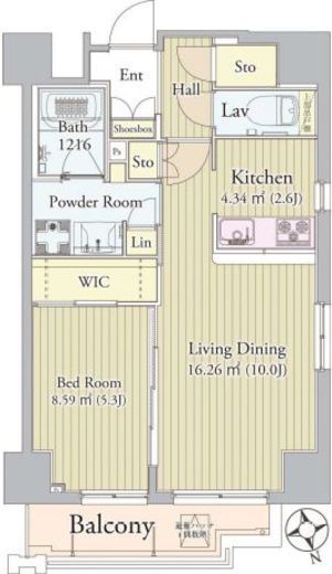 グロリアス西荻窪　202号室　間取り