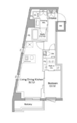 ザ・パークハビオ中野新橋　704号室　間取り