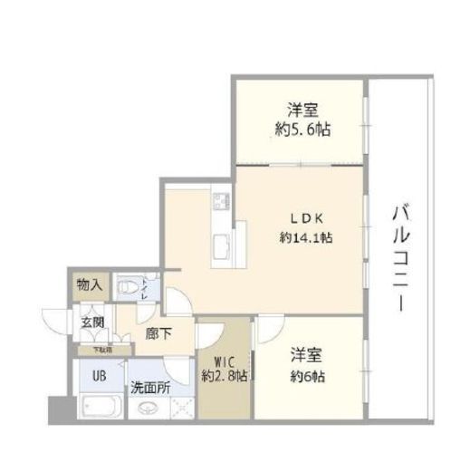 ディアマークスキャピタルタワー　28F1号室　間取り