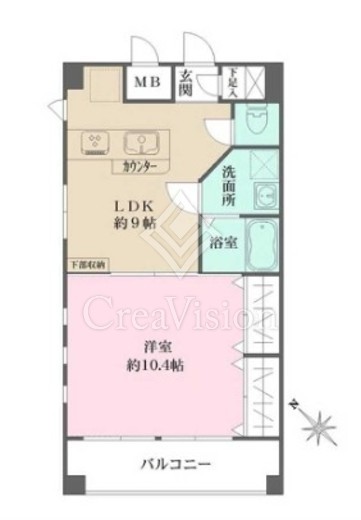 アビオン中野坂上　B376号室　間取り