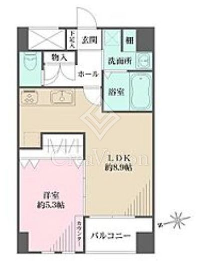 アビオン中野坂上　A121号室　間取り