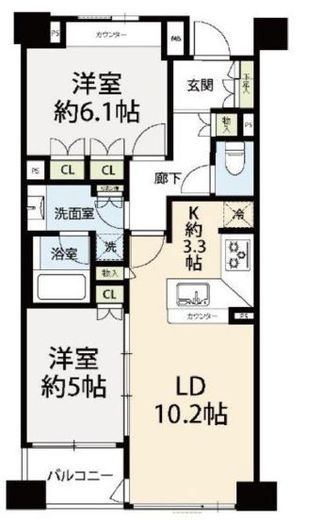 シティハウス中野新橋　402号室　間取り