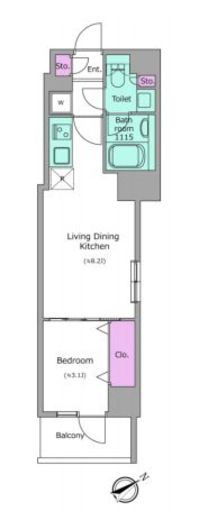 クレヴィアリグゼ中野新井薬師　207号室　間取り