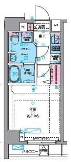 ジェノヴィア東中野スカイガーデン　706号室　間取り