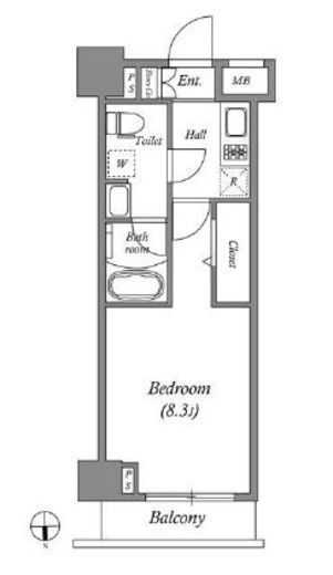 ジェノヴィア東中野スカイガーデン　802号室　間取り