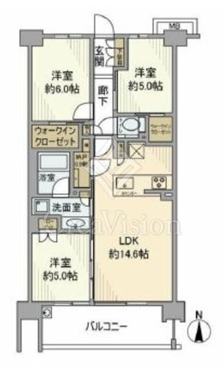 シティテラス荻窪エアーズコート　414号室　間取り