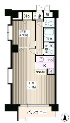 コアシティ中野坂上　1005号室　間取り