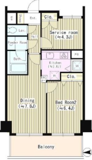 ベルジュ弥生町　402号室　間取り