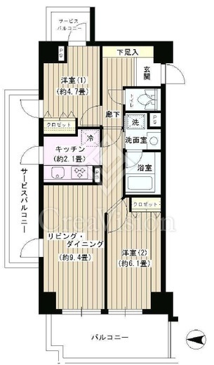 ベルジュ弥生町　503号室　間取り