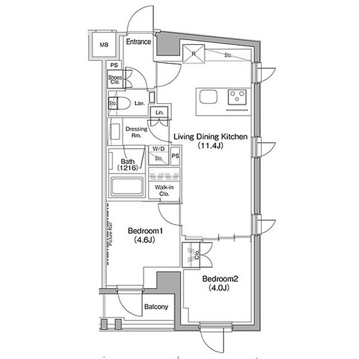 ザ・パークハビオ新高円寺　407号室　間取り