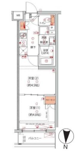 ハーモニーレジデンス中野本町パークサイド　406号室　間取り