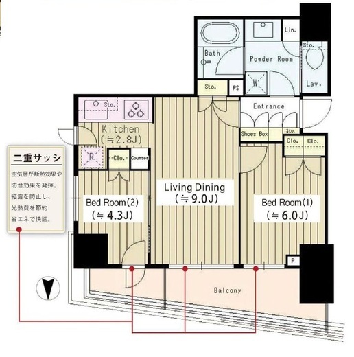 パークホームズ西荻窪グランビュー　502号室　間取り