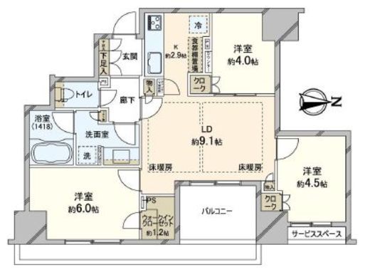 パークホームズ西荻窪グランビュー　803号室　間取り