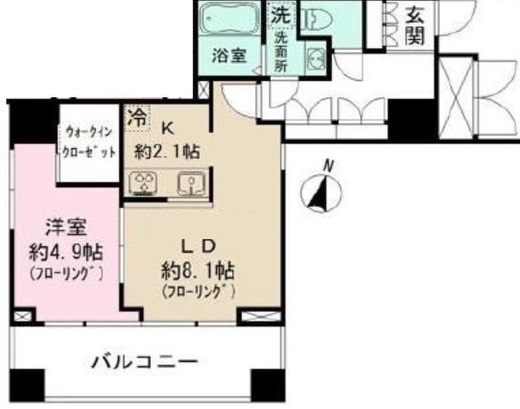 プリューム中野坂上　601号室　間取り