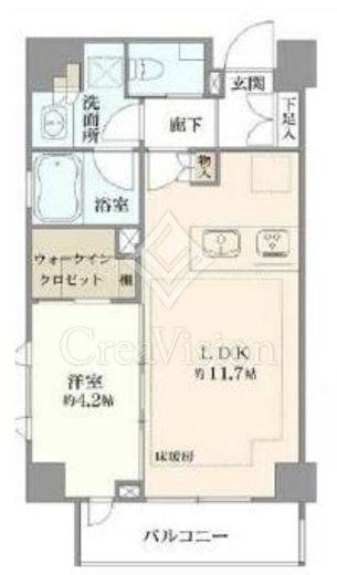 ルジェンテ荻窪　5F1号室　間取り