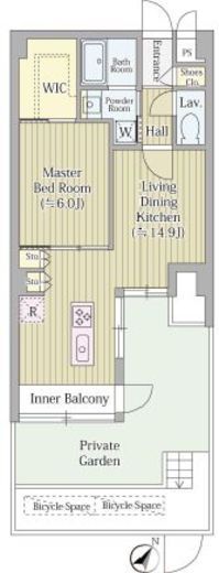 ヴァロータ氷川台　102号室　間取り