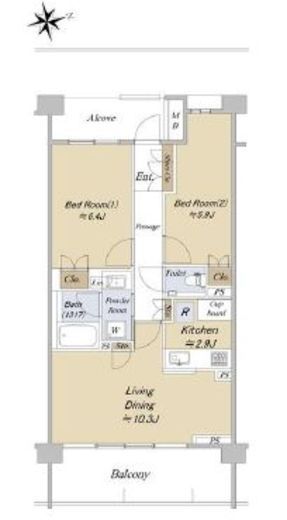 パークハウス杉並高井戸　1F1号室　間取り