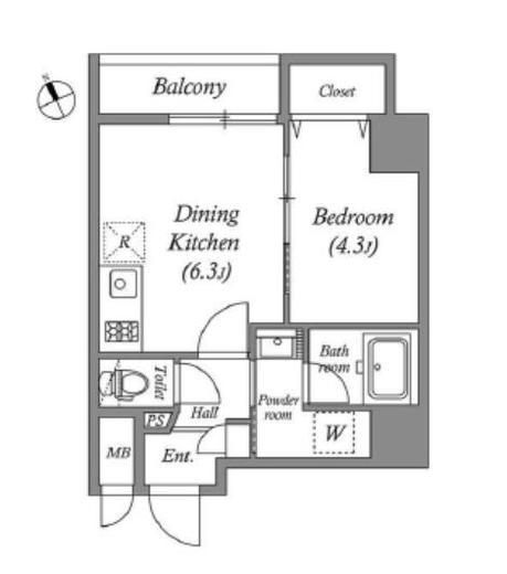 QUALITAS浜田山 (クオリタス浜田山)　102号室　間取り