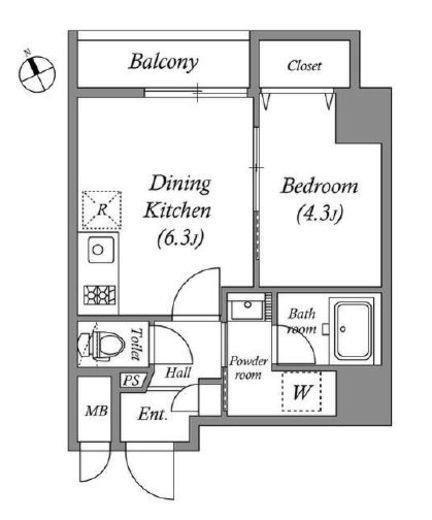 QUALITAS浜田山 (クオリタス浜田山)　202号室　間取り