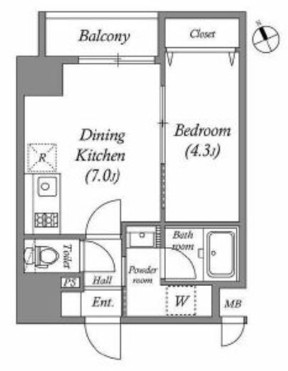 QUALITAS浜田山 (クオリタス浜田山)　704号室　間取り
