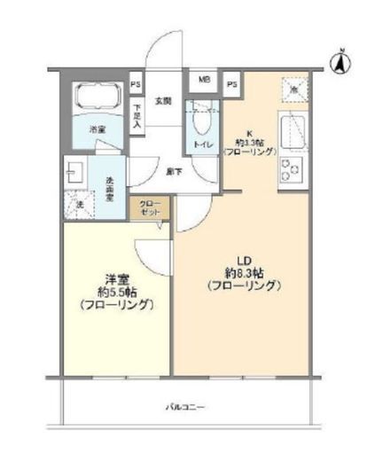 プレミアムキューブ中野新橋　403号室　間取り