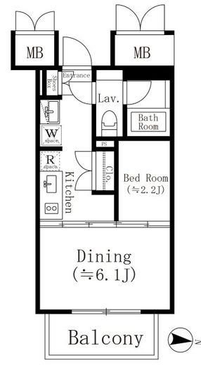 KOENJI Crossover (高円寺クロスオーバー)　308号室　間取り