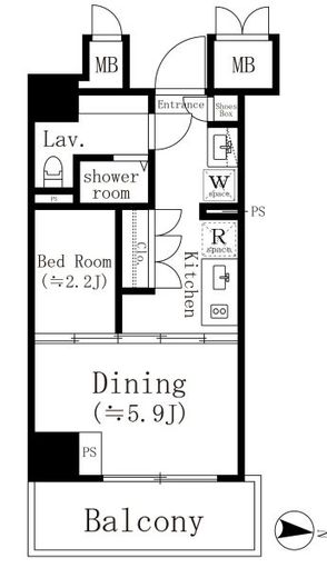 KOENJI Crossover (高円寺クロスオーバー)　813号室　間取り