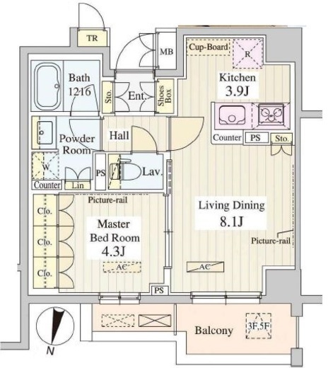 ル・シュクレ永福 (LeSucre永福)　510号室　間取り