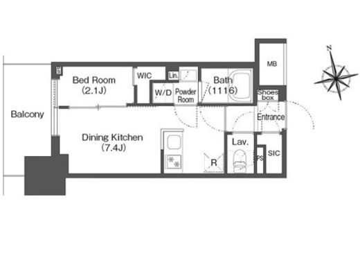 バウスステージ中野　1206号室　間取り