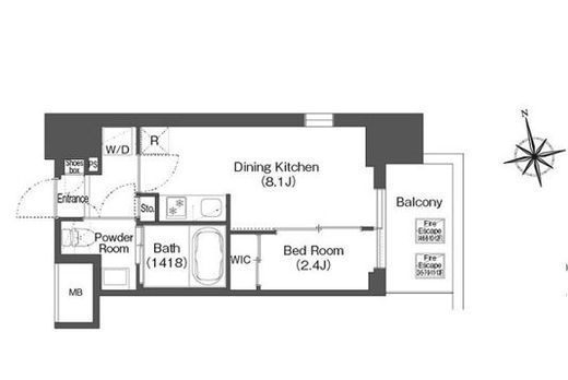 バウスステージ中野　1301号室　間取り