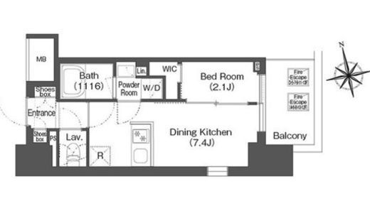 バウスステージ中野　204号室　間取り