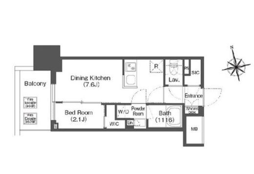 バウスステージ中野　908号室　間取り