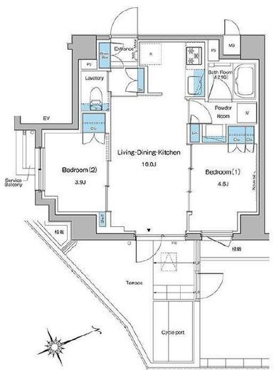 ルフォンプログレ中野坂上　105号室　間取り