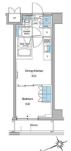 ルフォンプログレ中野坂上　206号室　間取り
