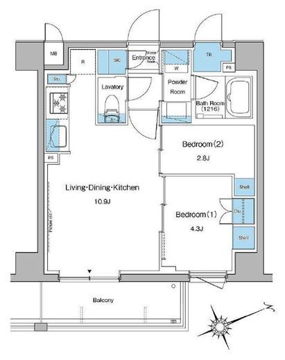 ルフォンプログレ中野坂上　311号室　間取り