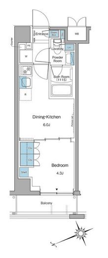 ルフォンプログレ中野坂上　405号室　間取り