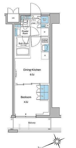 ルフォンプログレ中野坂上　502号室　間取り