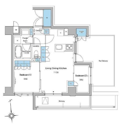ルフォンプログレ中野坂上　603号室　間取り