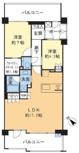 ヴェレーナグラン浜田山　2F1号室　間取り