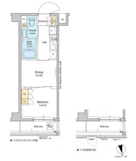 RESIDENCE KOENJI　411号室　間取り
