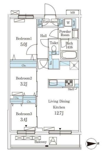 テラス上石神井ウエスト　204号室　間取り