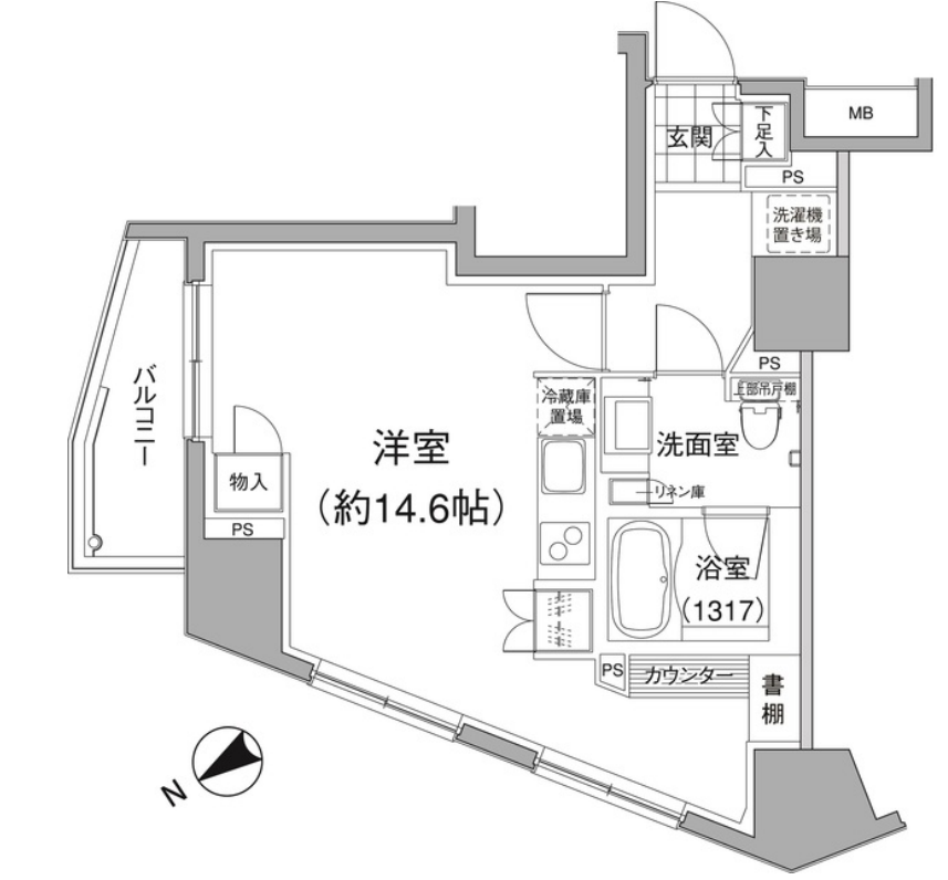 パークハビオ元麻布　701号室　間取り