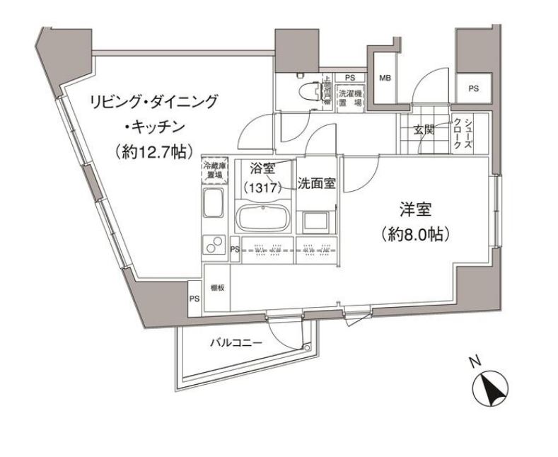 パークハビオ元麻布　502号室　間取り