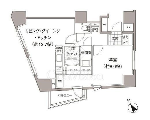 パークハビオ元麻布　1402号室　間取り