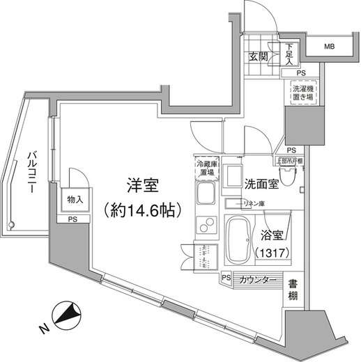 パークハビオ元麻布　601号室　間取り